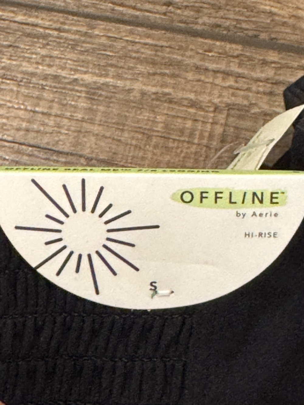NEW Offline by Aerie Womens Real Me 7/8 Hi-Rise Leggings Black NWT Small Smocked - Picture 7 of 11